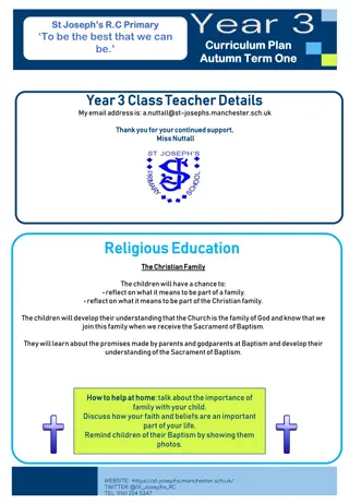 Year 3 Curriculum Plan at St. Joseph's R.C. Primary School