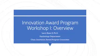 Innovation Award Program Workshop Overview and Application Process
