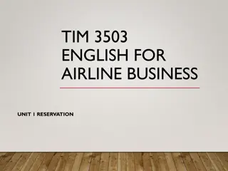 English for Airline Business: Unit 1 Reservation