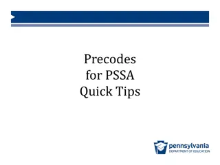 PSSA Precodes Submission Guidelines for Education Institutions
