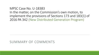 Implementing New Distributed Generation Program Provisions