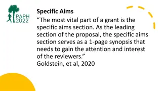 Crafting Effective Specific Aims for Grant Proposals