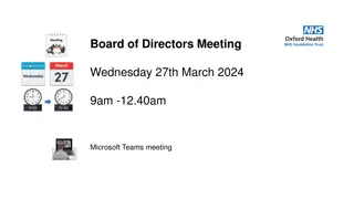 Board of Directors Meeting Agenda and Reports March 27, 2024