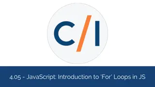 Introduction to For Loops in JavaScript