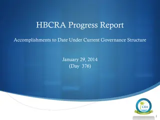 Progress Report on HBCRA Accomplishments and Actions for Improvement