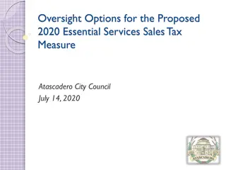 Essential Services Sales Tax Oversight Options for Atascadero City Council