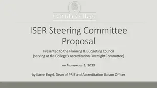 Establishing an Accreditation Steering Committee for ISER Preparation