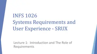 Systems Requirements and User Experience Lecture Overview