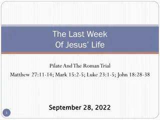 Pilate and the Roman Trial in the Last Week of Jesus' Life