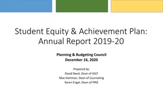 Student Equity Achievement Plan 2019-20: Strategic Initiatives and Demographics