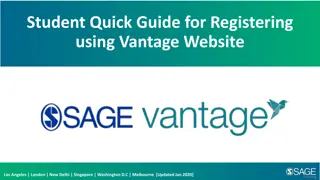 Quick Guide for Registering with SAGE Vantage: Accessing Online Learning Tools