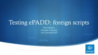 Exploring Foreign Scripts in ePADD with Dina Sokolova at Columbia University
