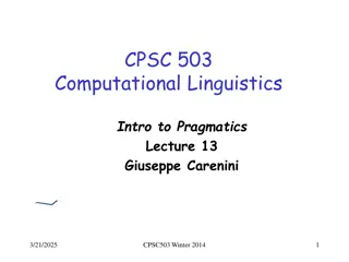 Introduction to Semantic Role Labeling in Computational Linguistics
