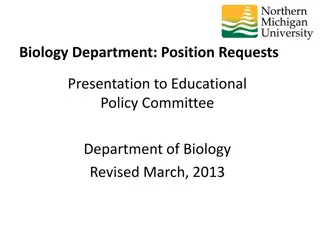 Biology Department Faculty Requests and Challenges for Growth