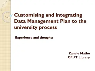 Customising and Integrating Data Management Plan for University Process Enhancement