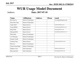 IEEE 802.11-17/0029r9 - Usage Models for Wake-Up Radio WLAN Standard