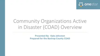 COAD Overview and Community Resilience Building Strategies