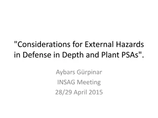 Considerations for External Hazards in Defense in Depth and Plant PSAs