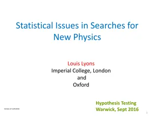 Searches for New Physics: Statistical Analysis and Hypothesis Testing