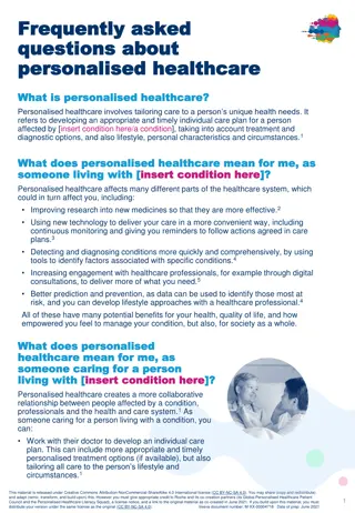 Personalised Healthcare