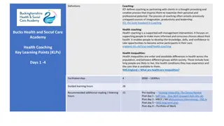 Overview of Coaching and Health Coaching in NHS England