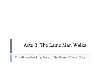 Miracle-Working Power of Jesus in Acts 3: The Lame Man Walks