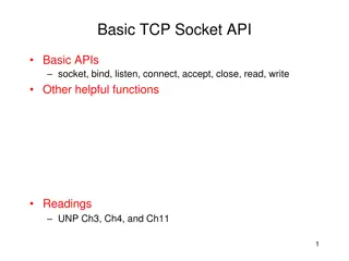 Basic TCP Socket API and Network Communication