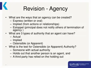 Agency and Partnership in Commercial Law