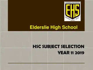 HSC Subject Selection at Elderslie High School