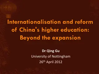 China's Higher Education Transformation: Internationalisation, Expansion, and Quality Goals