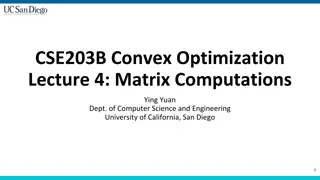Matrix Computations in Convex Optimization Lecture by Ying Yuan