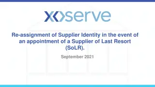 Supplier Identity Re-Assignment in Supplier of Last Resort Event