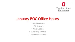 Important Updates for BOC Office Hours, Reminders, ETS Software, Travel, Purchasing