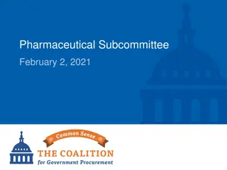 Pharmaceutical Subcommittee Agenda and Updates - 2021 Focus