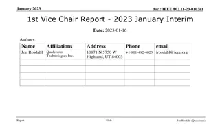 IEEE 802.11-23-0103r1 Vice Chair Report January 2023 Interim