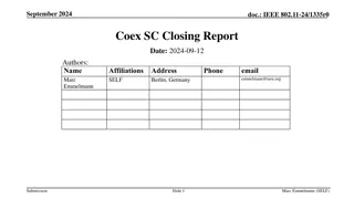 IEEE 802.11-24/1335r0 Coex SC Closing Report September 2024