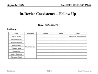 IEEE 802.11-24/1558r0 In-Device Coexistence Reporting Schemes