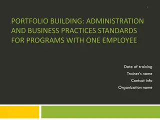 Effective Administration and Business Practices for Programs with One Employee