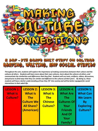 Making Culture Connections: Exploring Different Cultures in Education