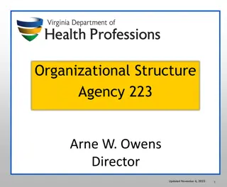 Organizational Structure of Agency 223 under Director Arne W. Owens