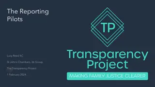 The Transparency Review and Reporting Pilot Progress