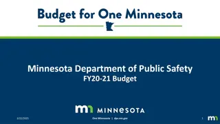 Minnesota Department of Public Safety Budget Overview FY20-21