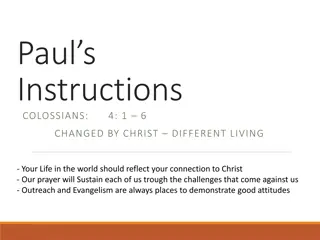 Living a Transformed Christian Life According to Colossians