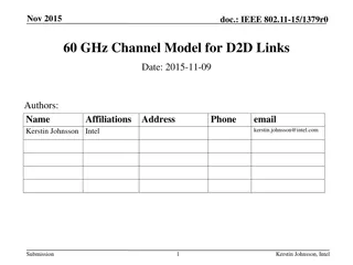 Innovative 60 GHz Channel Model for D2D Links in IEEE 802.11