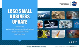 NASA Small Business Programs Update and Opportunities