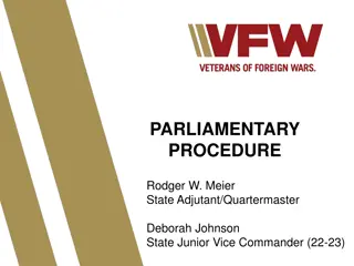 Parliamentary Procedure in Organizations