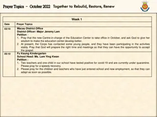 Prayer Topics for October 2022 in Macau and Malawi
