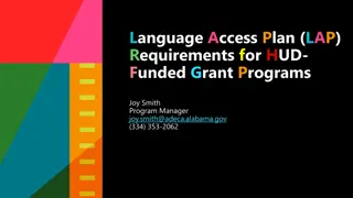 HUD-Funded Grant Programs Language Access Plan (LAP) Requirements