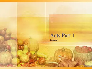 Acts Part 1 Lesson 2 Review and Cross References