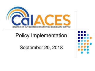 September 20, 2018 Policy Implementation Details